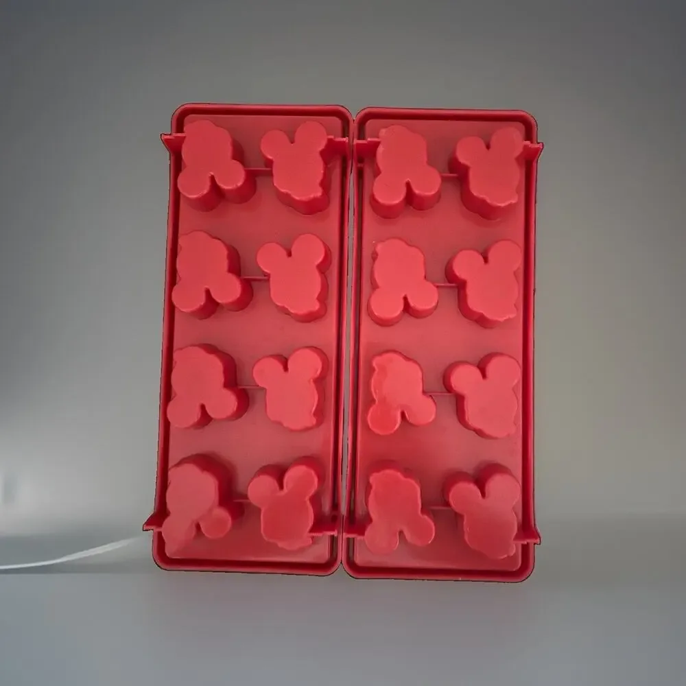 2 Walt Disney World Mickey Mouse Silicone Ice Cube Tray Red EUC